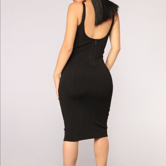 Fashion Nova Black Knit Dress Size L - Picture 2 of 6
